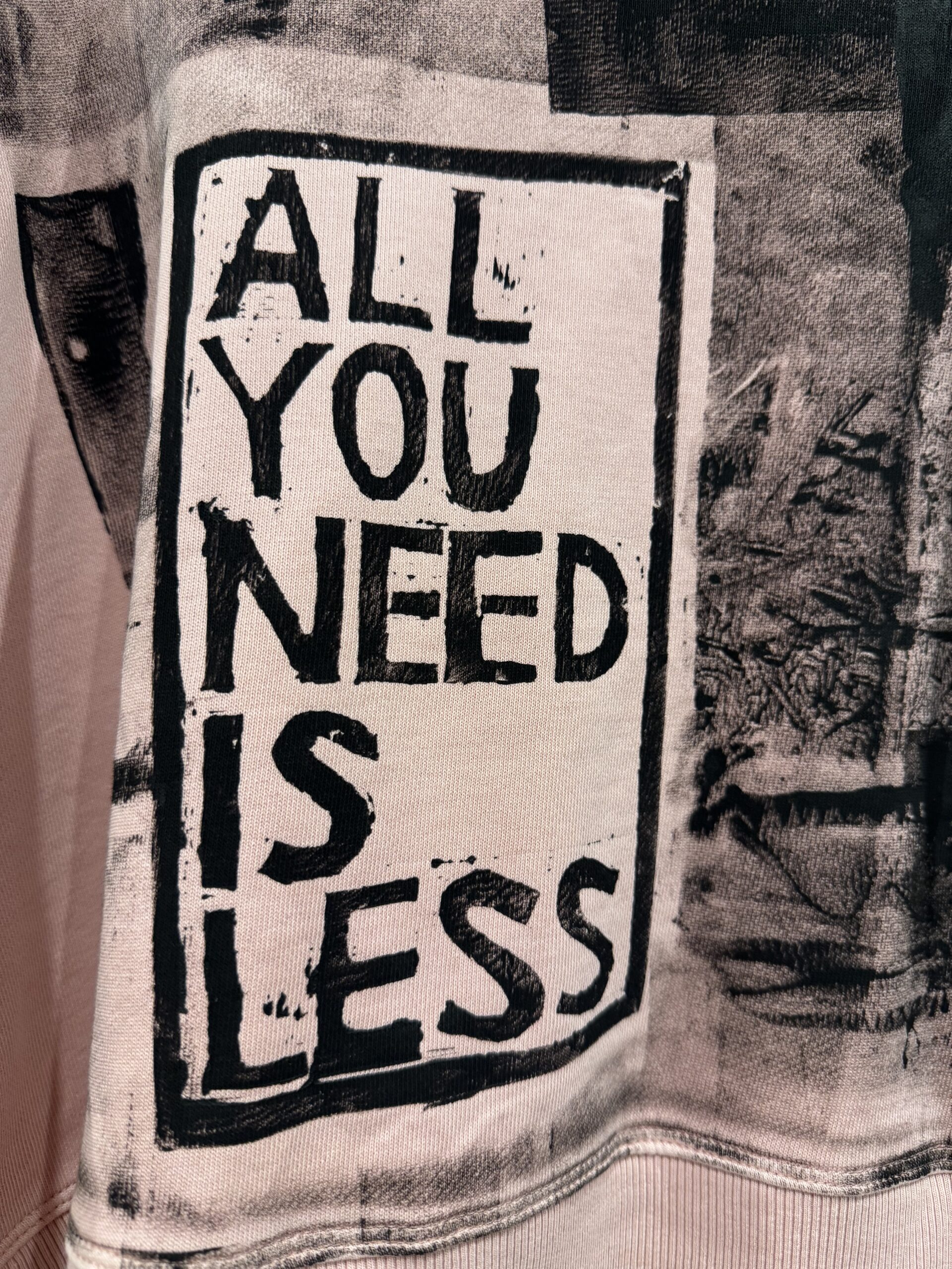 SOLD – Cropped sweatshirt ALL YOU NEED IS LESS - Image 4